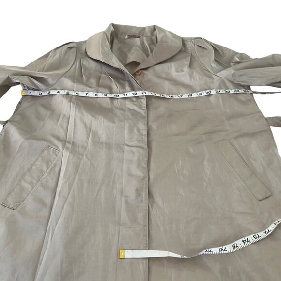 Forecaster Unika Vintage Beige Lightweight Trench Coat Size 14 Belt Travel - Picture 6 of 9